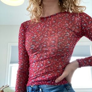ASOS floral mesh top